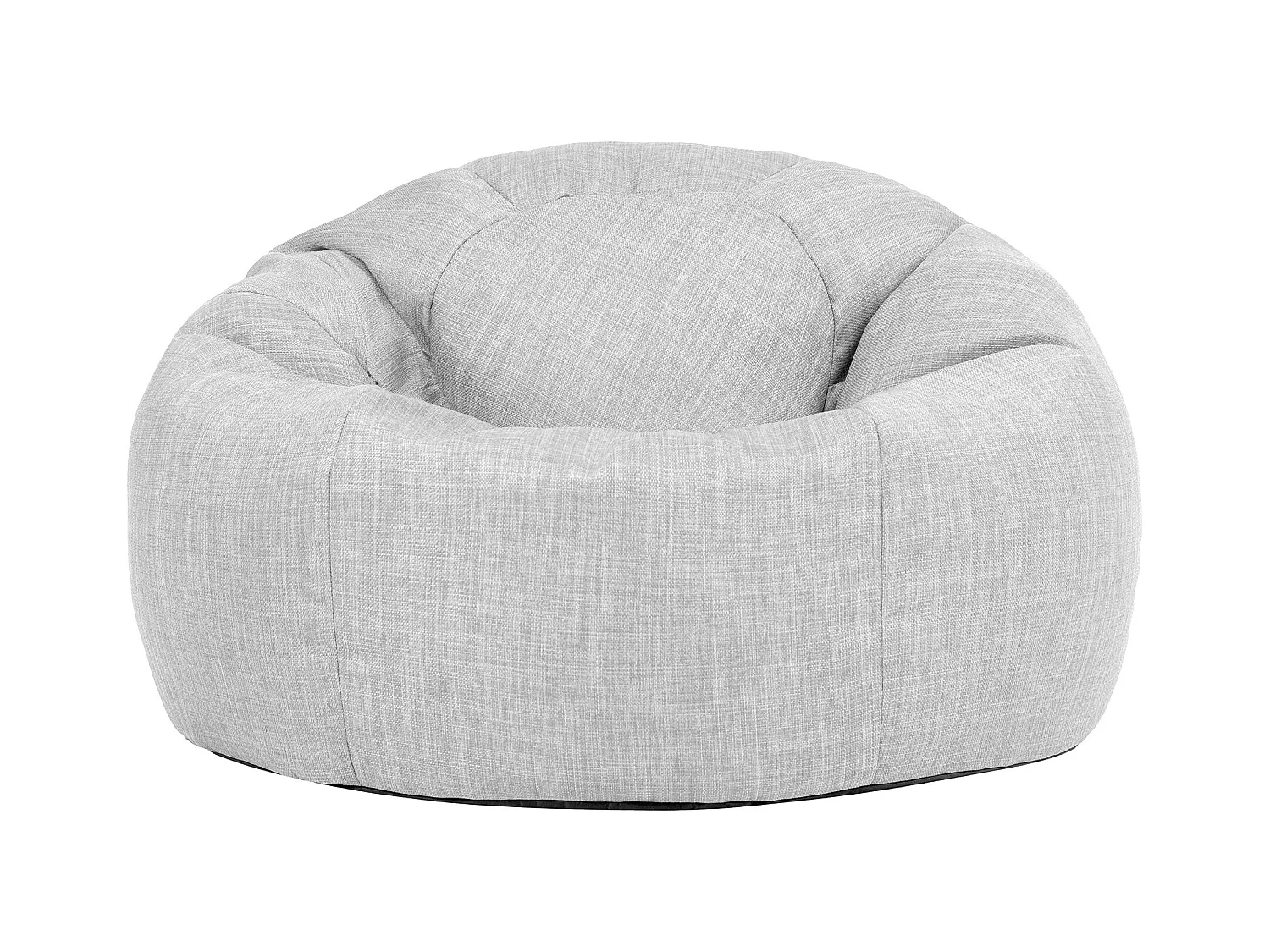 Pouf fauteuil classique extérieur en tissu tissé gris clair - KINGSTON