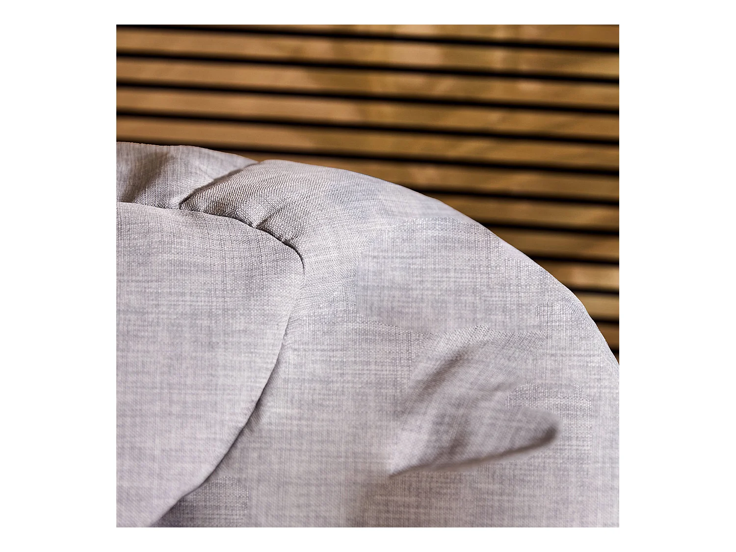 Pouf fauteuil classique extérieur en tissu tissé gris clair - KINGSTON