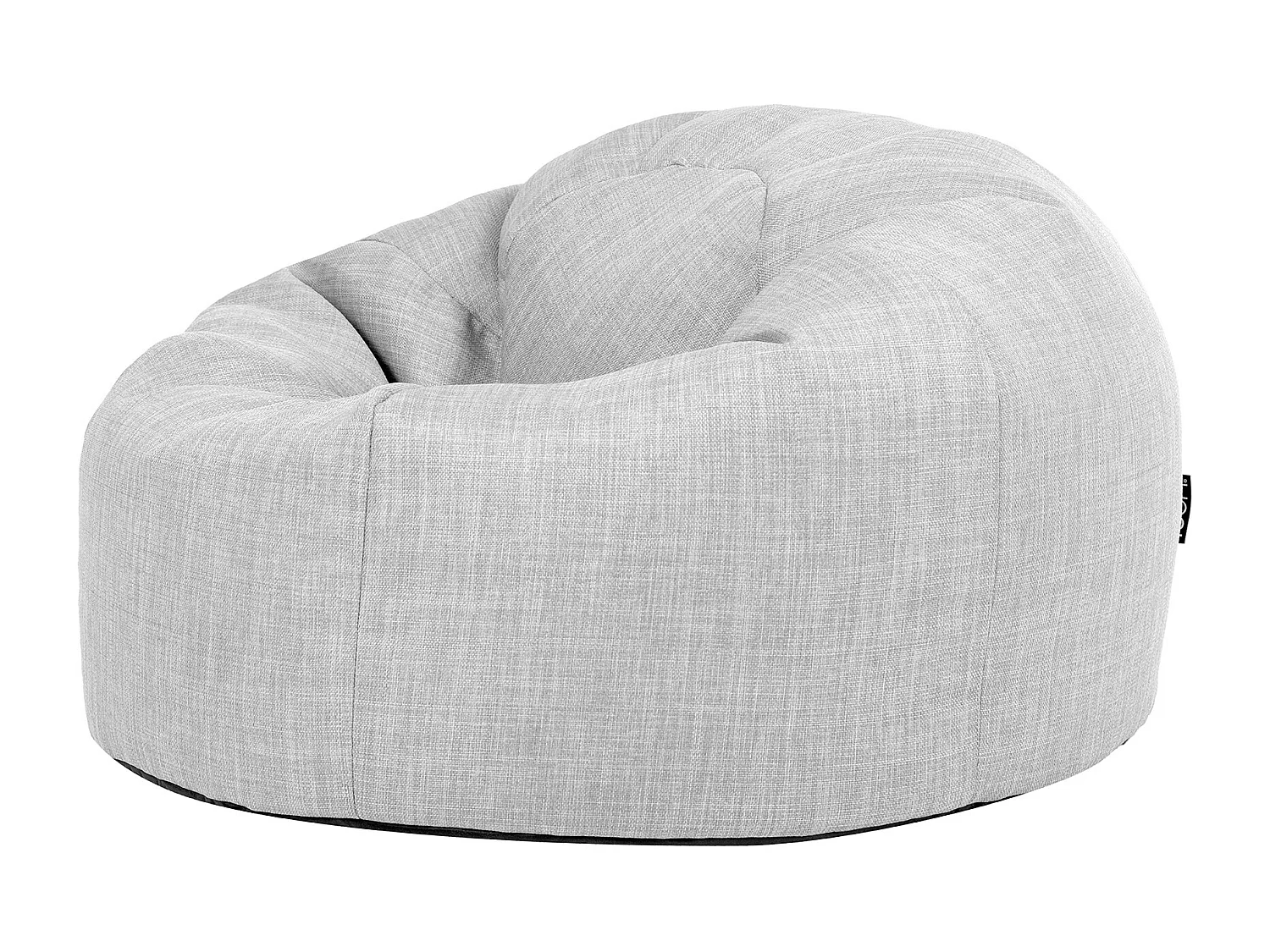 Pouf fauteuil classique extérieur en tissu tissé gris clair - KINGSTON