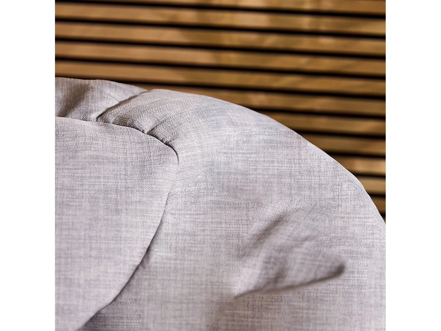 Pouf fauteuil classique extérieur en tissu tissé gris clair - KINGSTON