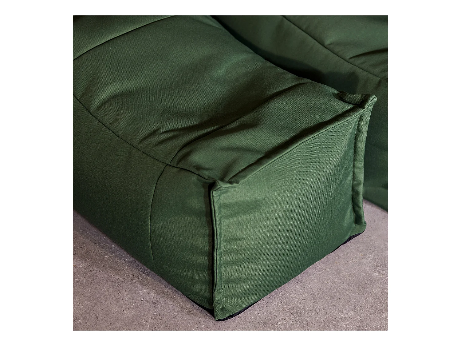 Pouf repose-pieds d'extérieur en oléfine toutes saisons vert kaki - NOVA