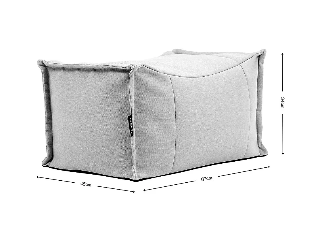 Pouf repose-pieds d'extérieur en oléfine toutes saisons vert kaki - NOVA