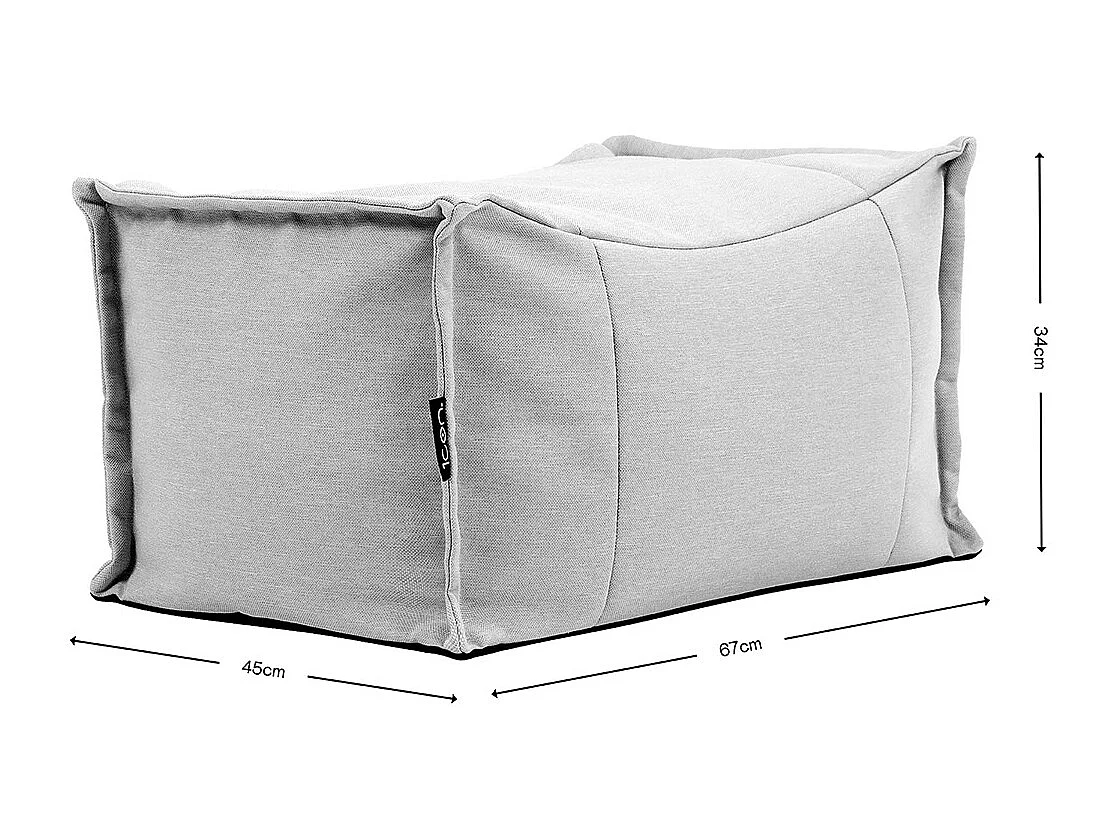 Pouf repose-pieds d'extérieur en oléfine toutes saisons vert kaki - NOVA