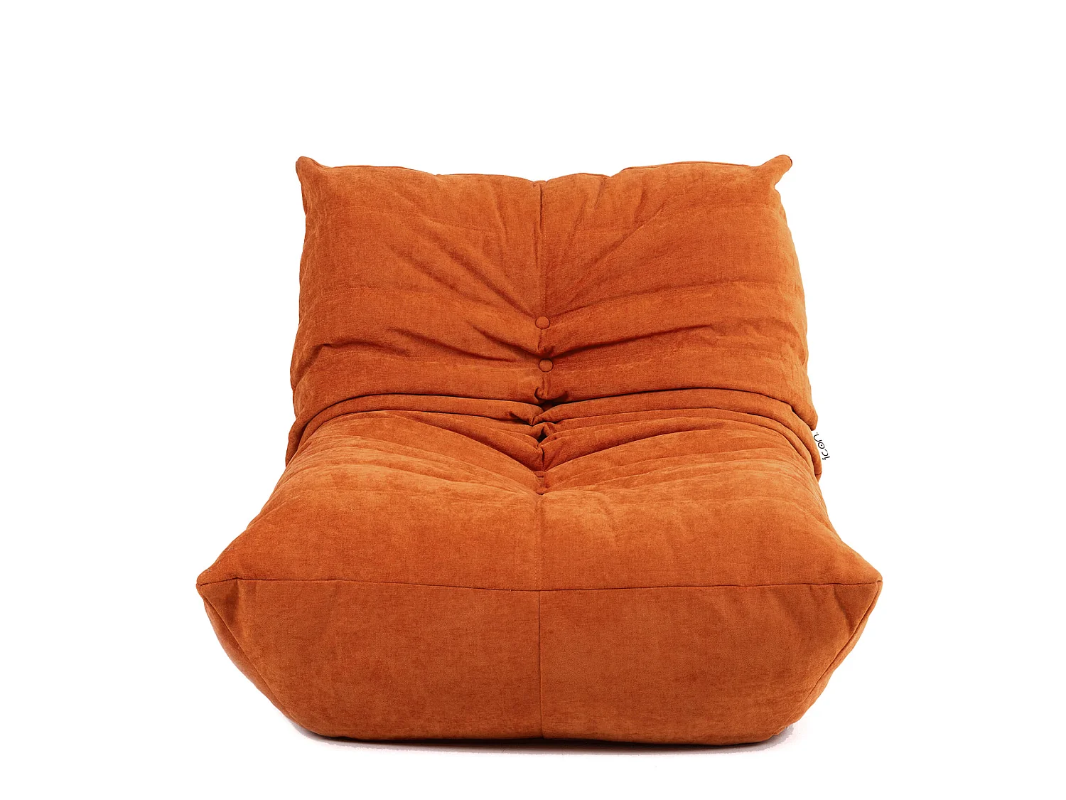 Pouf chauffeuse en tissu chenille garni de mousse extensible, orange - ENZO