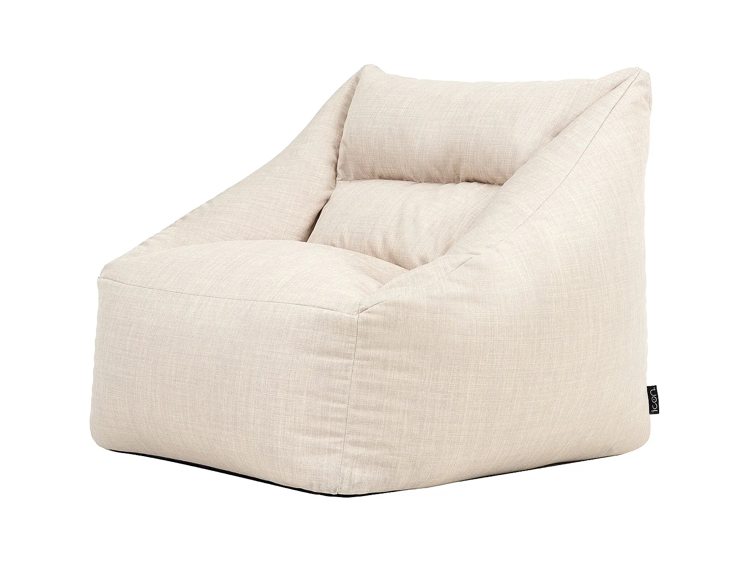 Pouf fauteuil d'intérieur et d'extérieur en tissu tissé beige - NATALIA