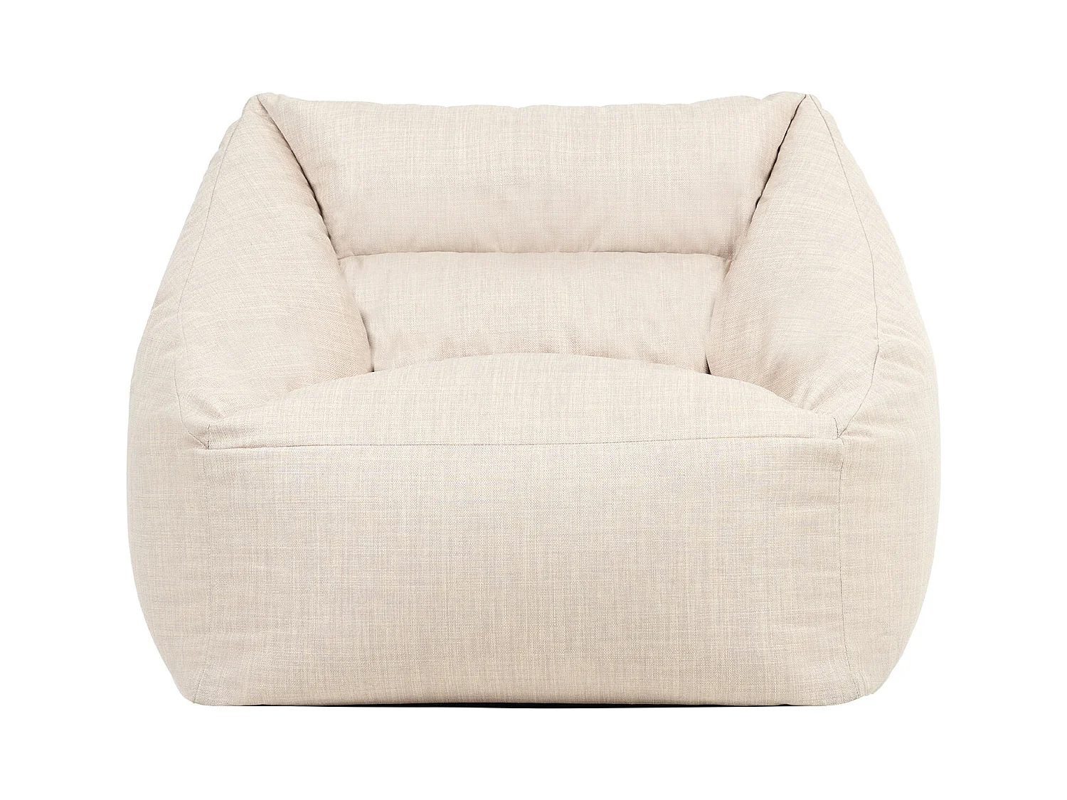 Pouf fauteuil d'intérieur et d'extérieur en tissu tissé beige - NATALIA