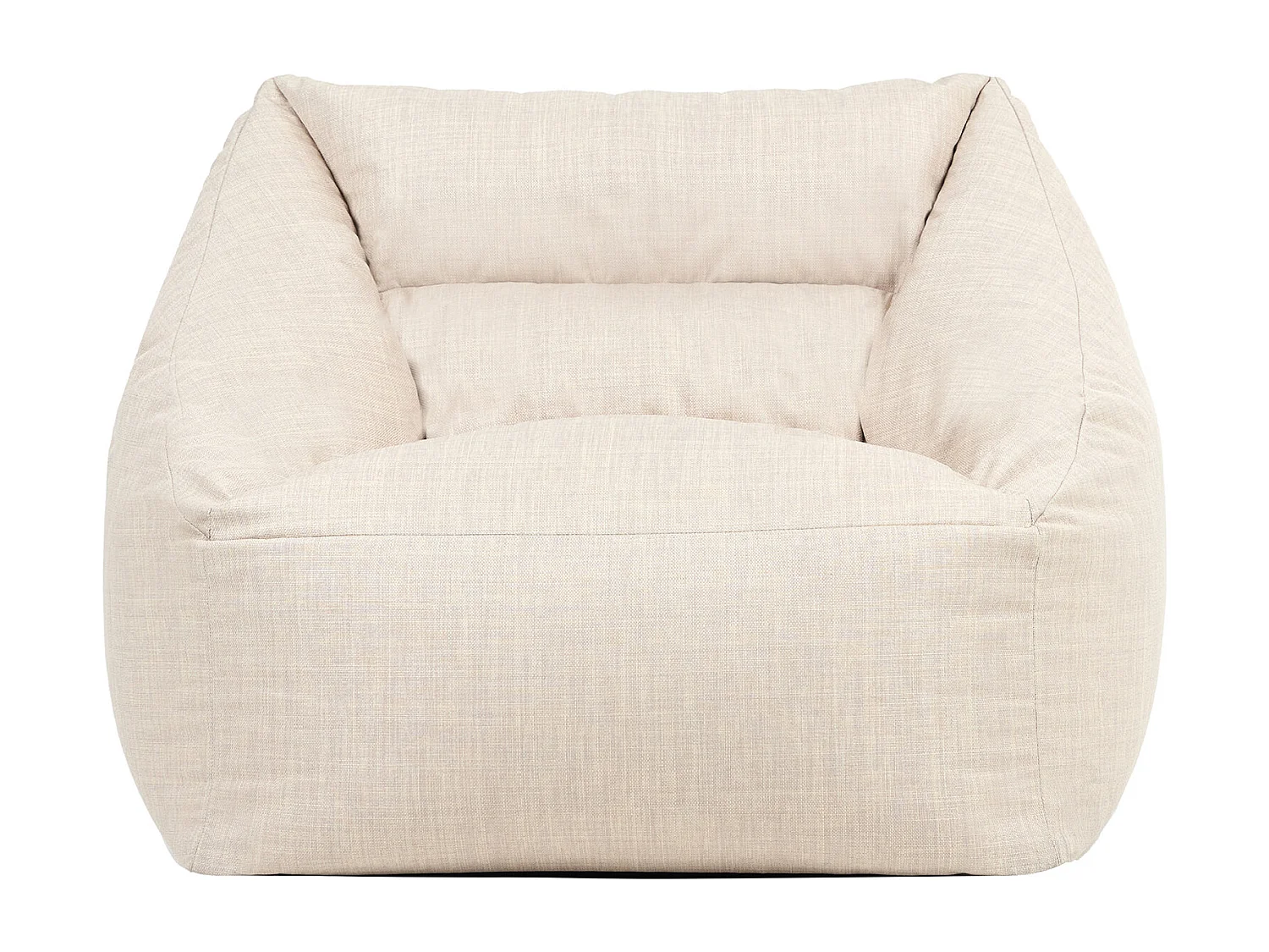Pouf fauteuil d'intérieur et d'extérieur en tissu tissé beige - NATALIA