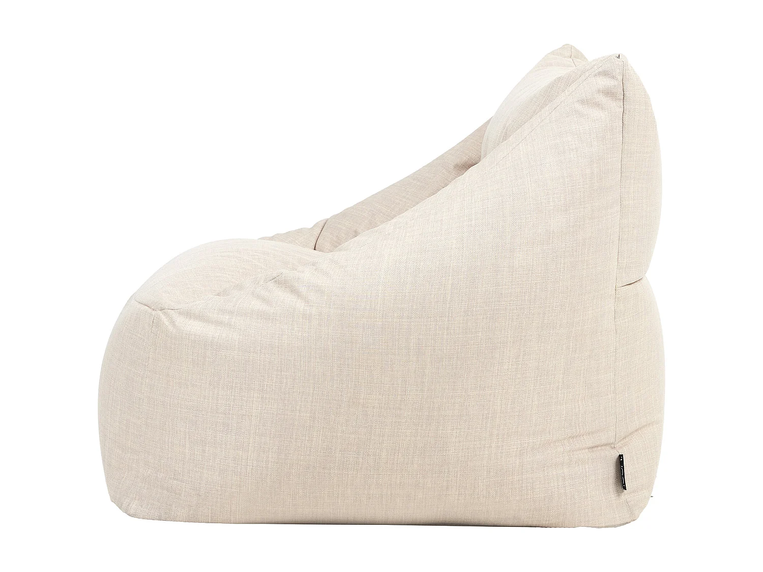 Pouf fauteuil d'intérieur et d'extérieur en tissu tissé beige - NATALIA