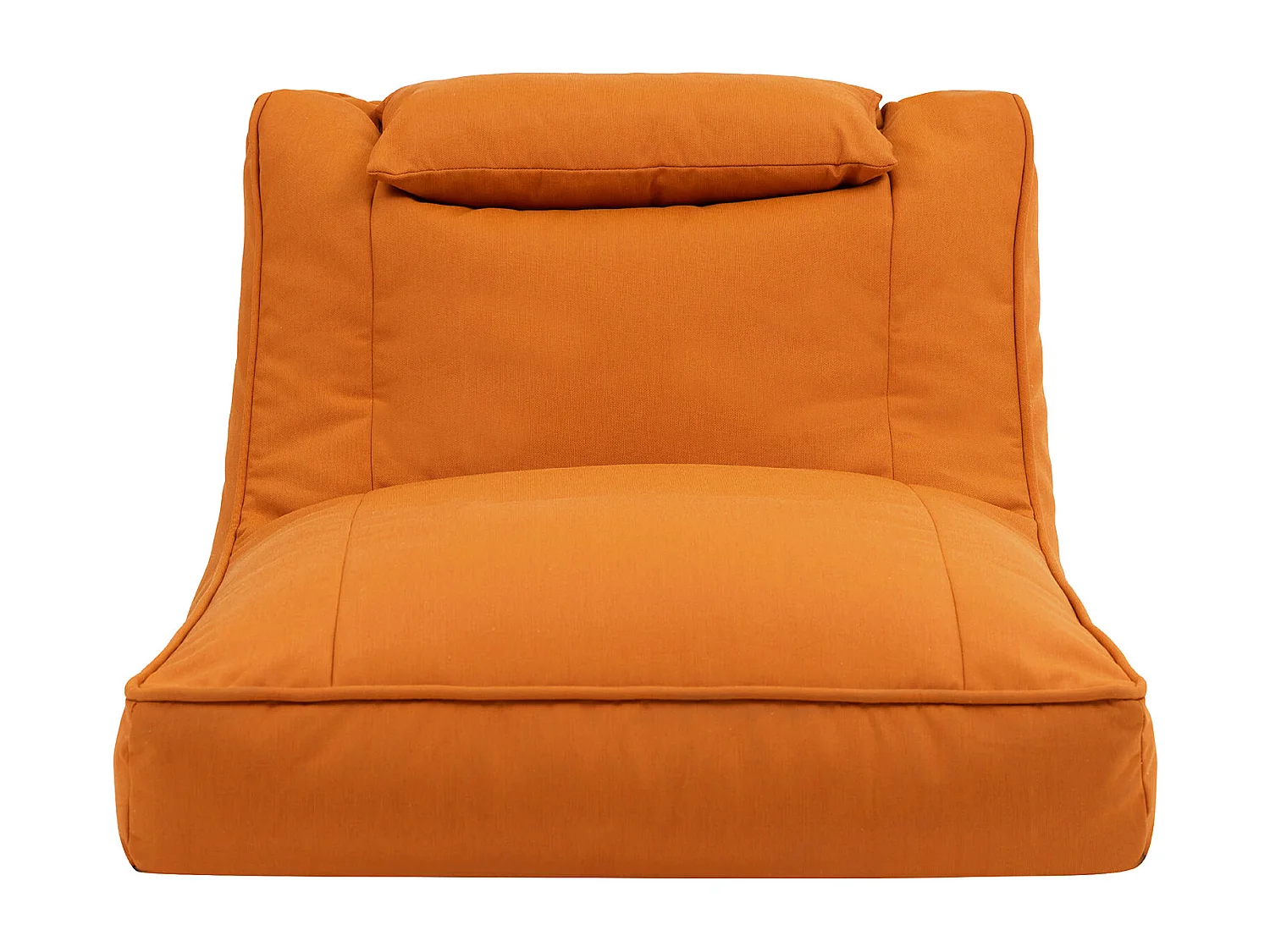 Pouf chauffeuse d'extérieur en oléfine toutes saisons orange - NOVA