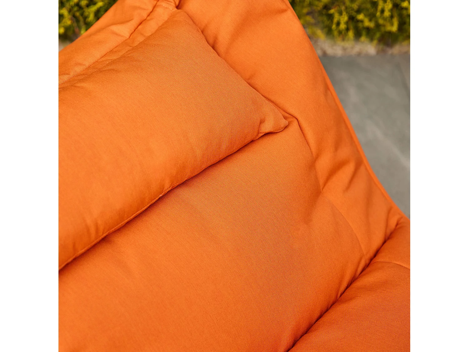 Pouf chauffeuse d'extérieur en oléfine toutes saisons orange - NOVA