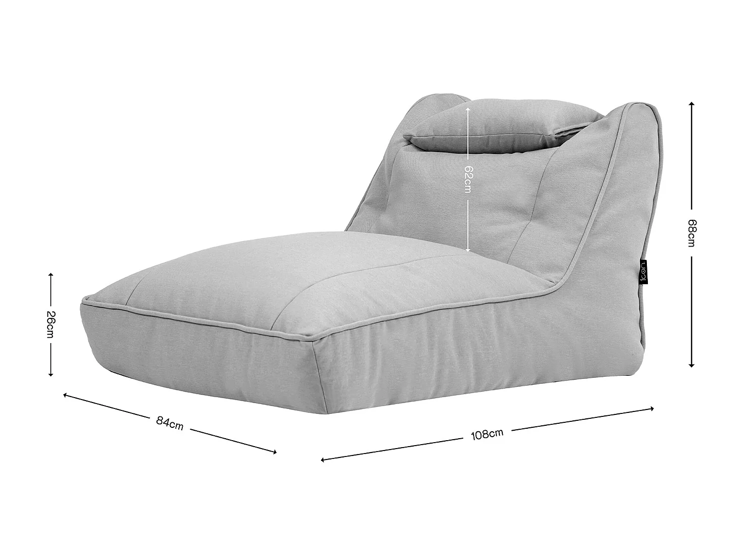 Pouf chauffeuse d'extérieur en oléfine toutes saisons orange - NOVA