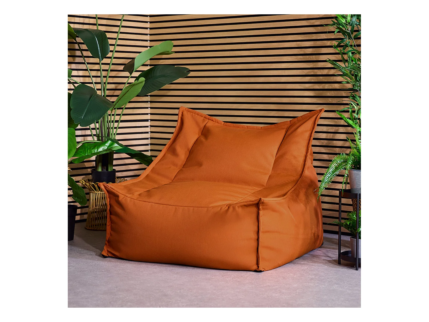 Pouf fauteuil d'extérieur en oléfine toutes saisons orange - ALTO