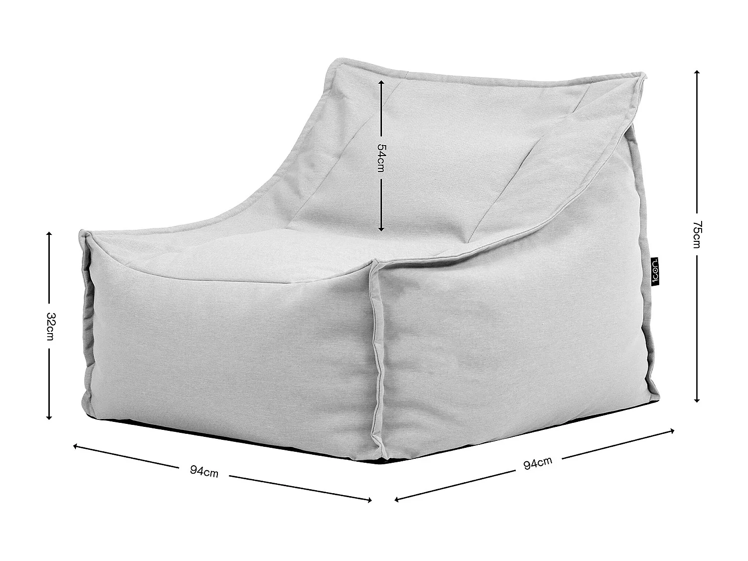 Pouf fauteuil d'extérieur en oléfine toutes saisons orange - ALTO