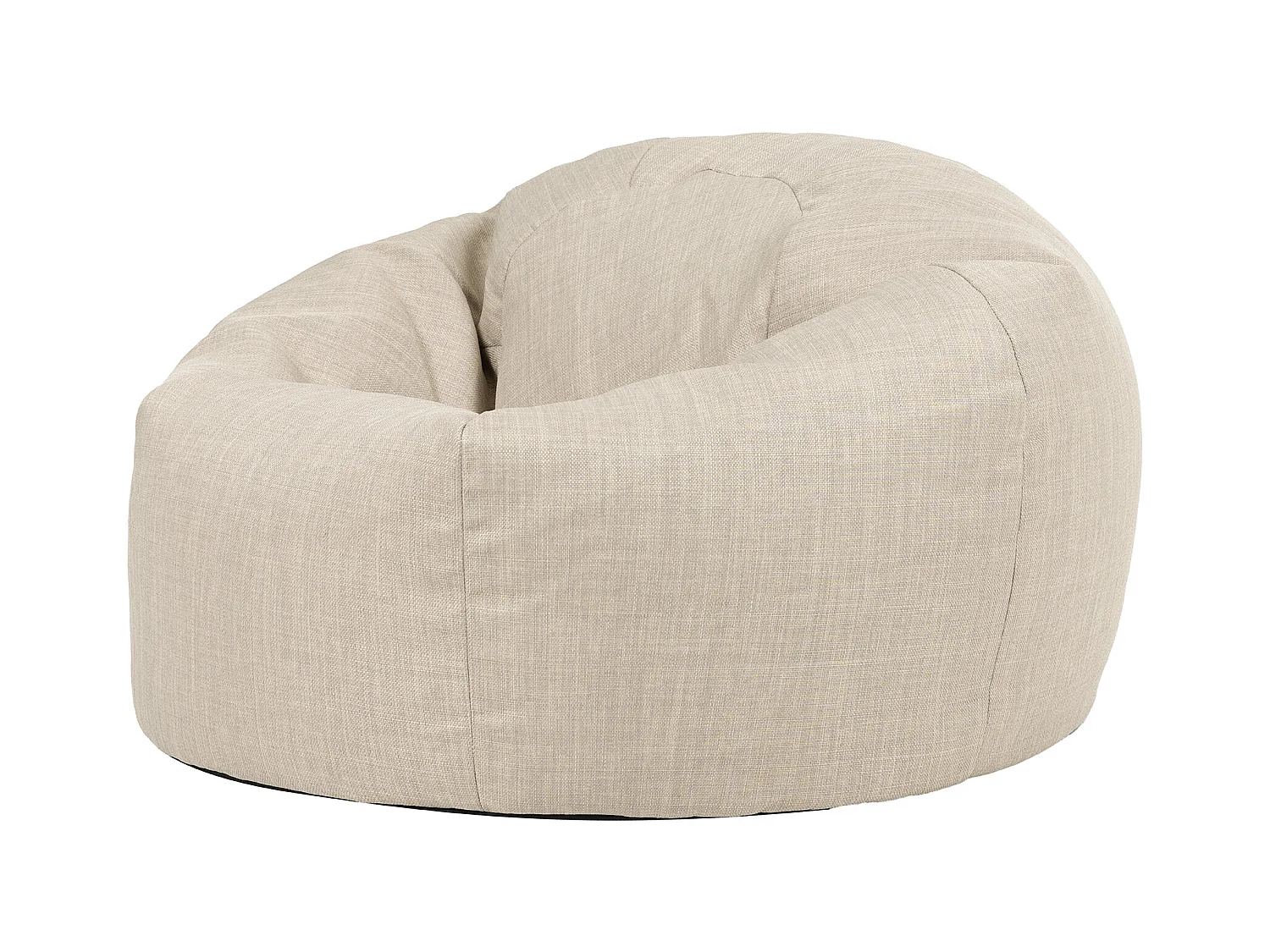 Pouf fauteuil classique extérieur en tissu tissé beige - KINGSTON