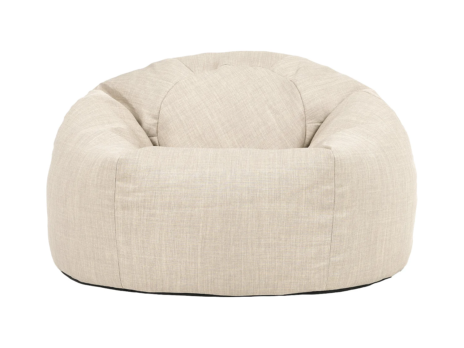 Pouf fauteuil classique extérieur en tissu tissé beige - KINGSTON