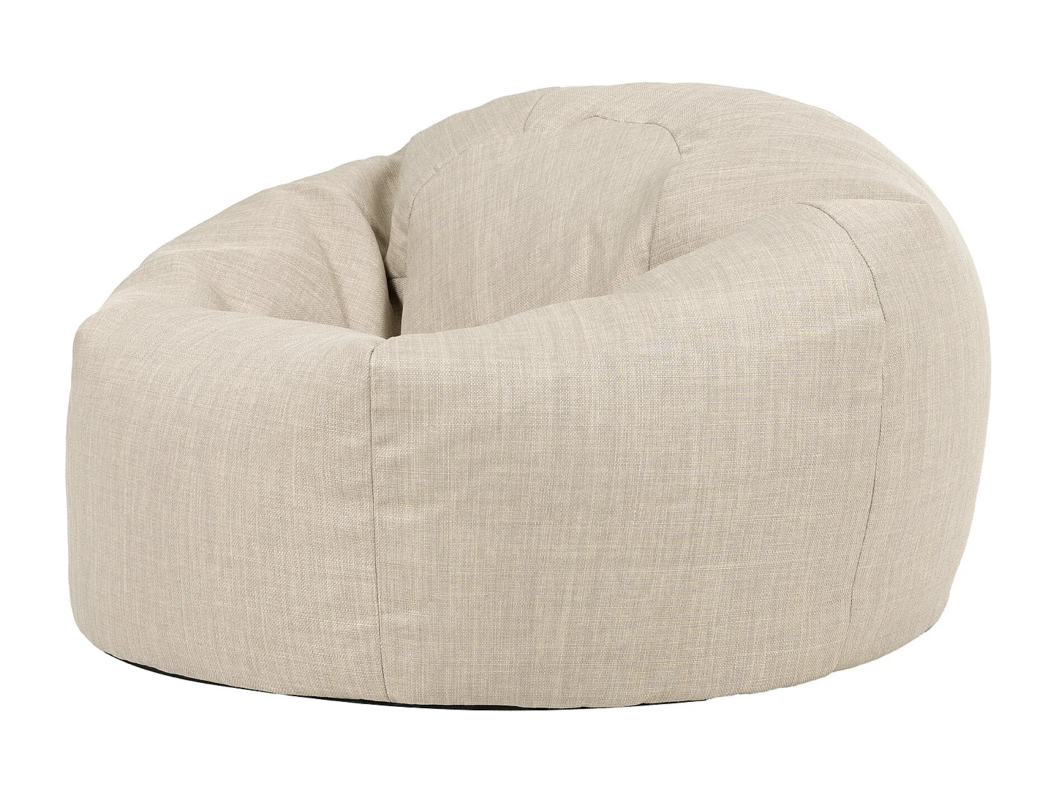 Pouf fauteuil classique extérieur en tissu tissé beige - KINGSTON