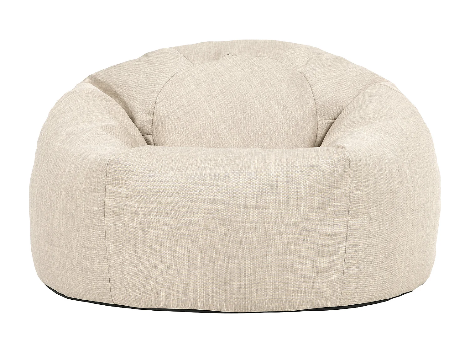 Pouf fauteuil classique extérieur en tissu tissé beige - KINGSTON