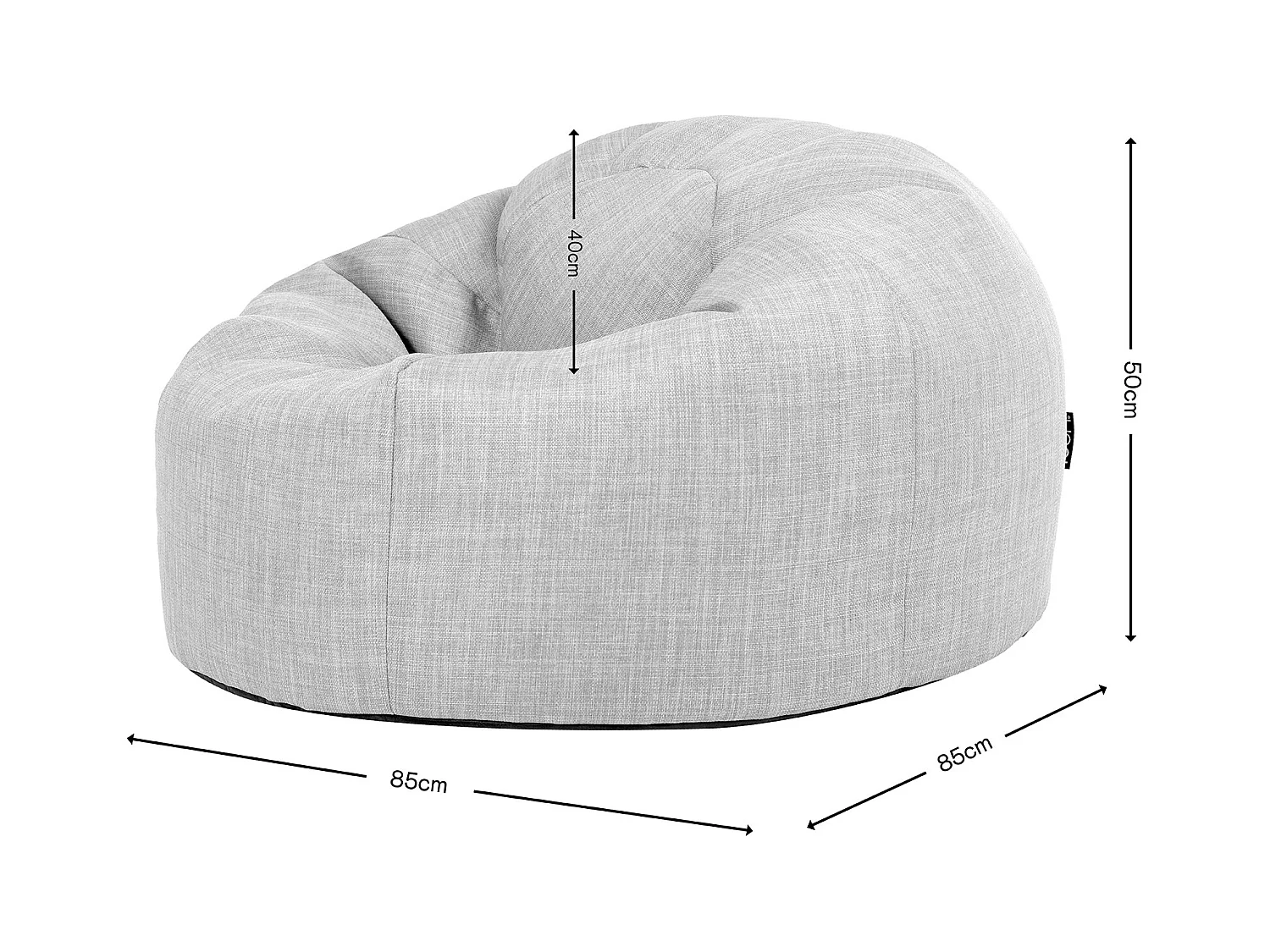 Pouf fauteuil classique extérieur en tissu tissé vert sauge - KINGSTON