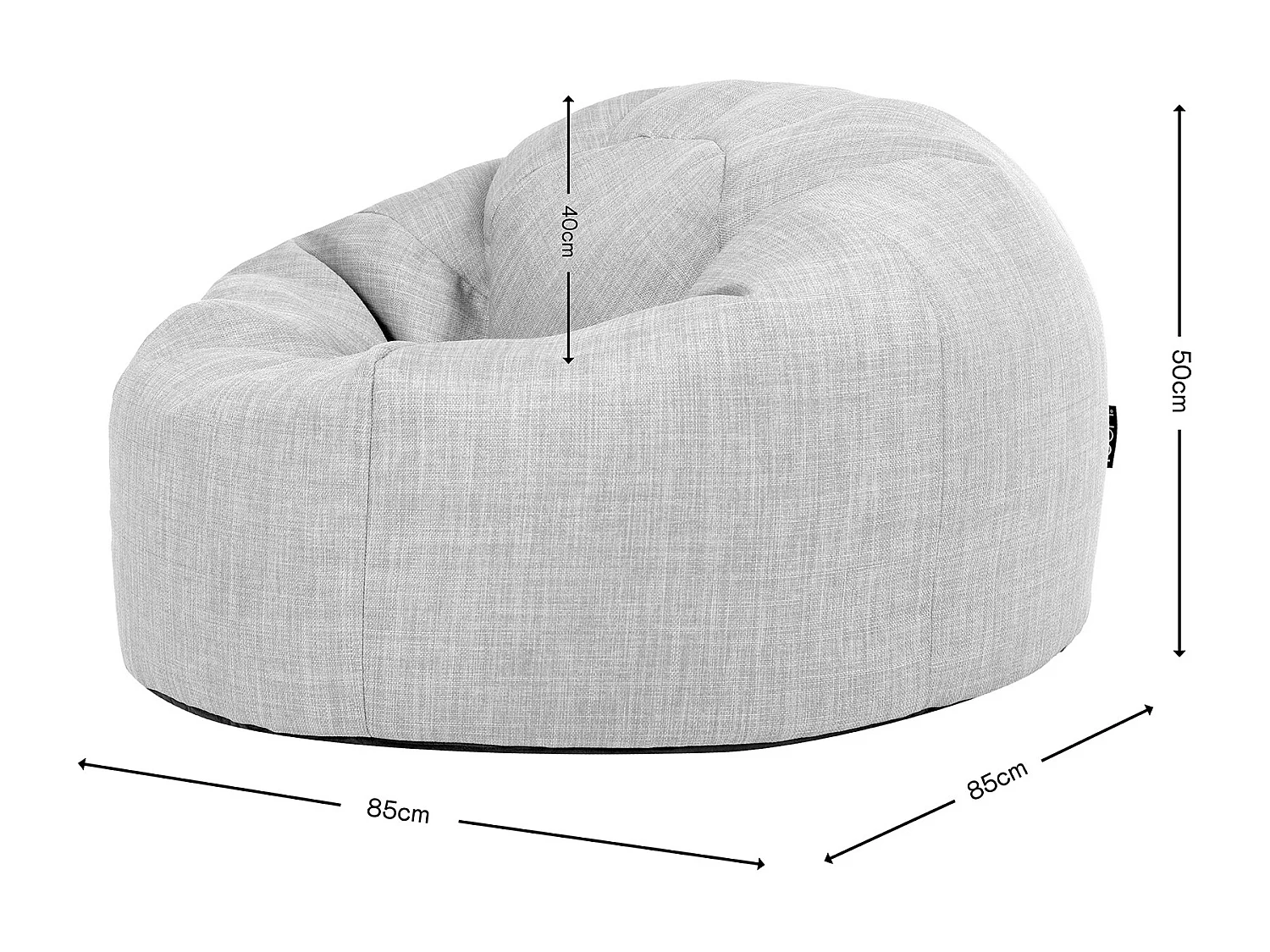Pouf fauteuil classique extérieur en tissu tissé vert sauge - KINGSTON