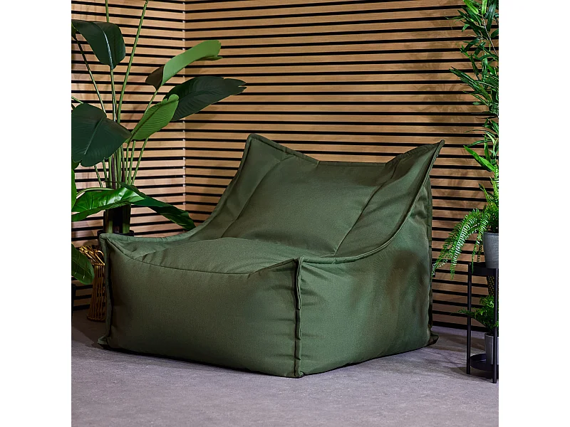 Pouf fauteuil d'extérieur en oléfine toutes saisons vert kaki - ALTO
