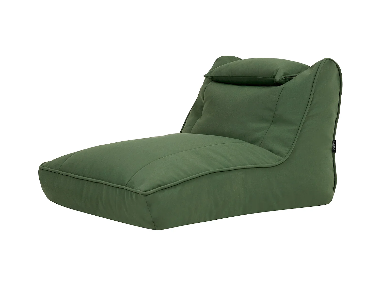 Pouf chauffeuse d'extérieur en oléfine toutes saisons vert kaki - NOVA