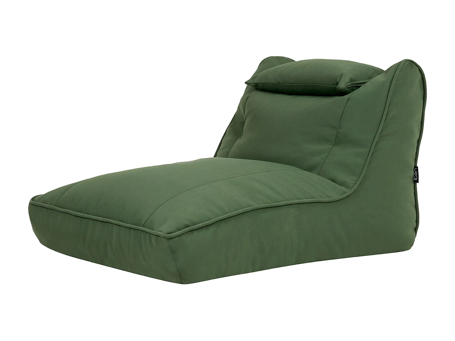 Pouf chauffeuse d'extérieur en oléfine toutes saisons vert kaki - NOVA