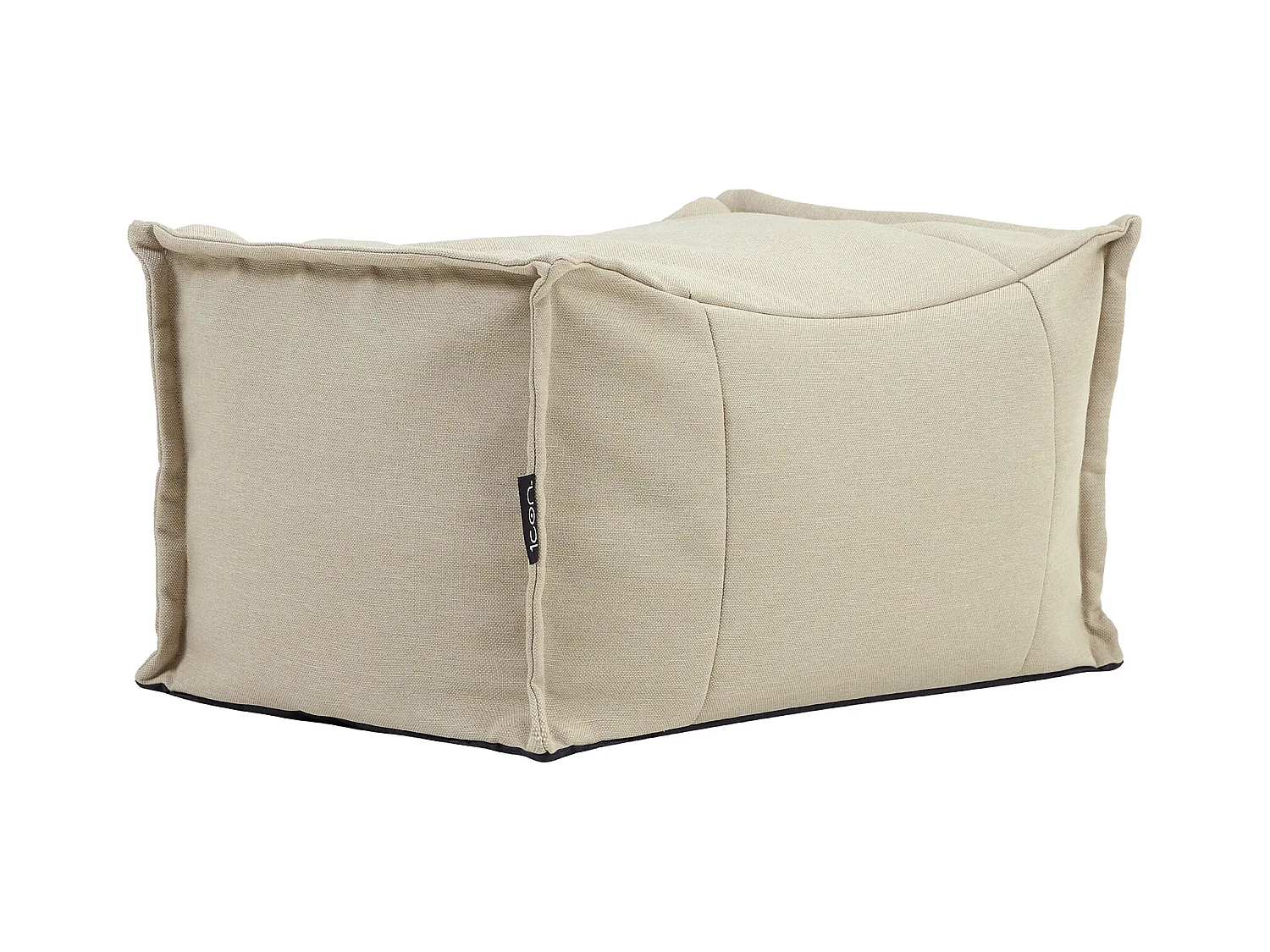 Pouf repose-pieds d'extérieur en oléfine toutes saisons beige - NOVA