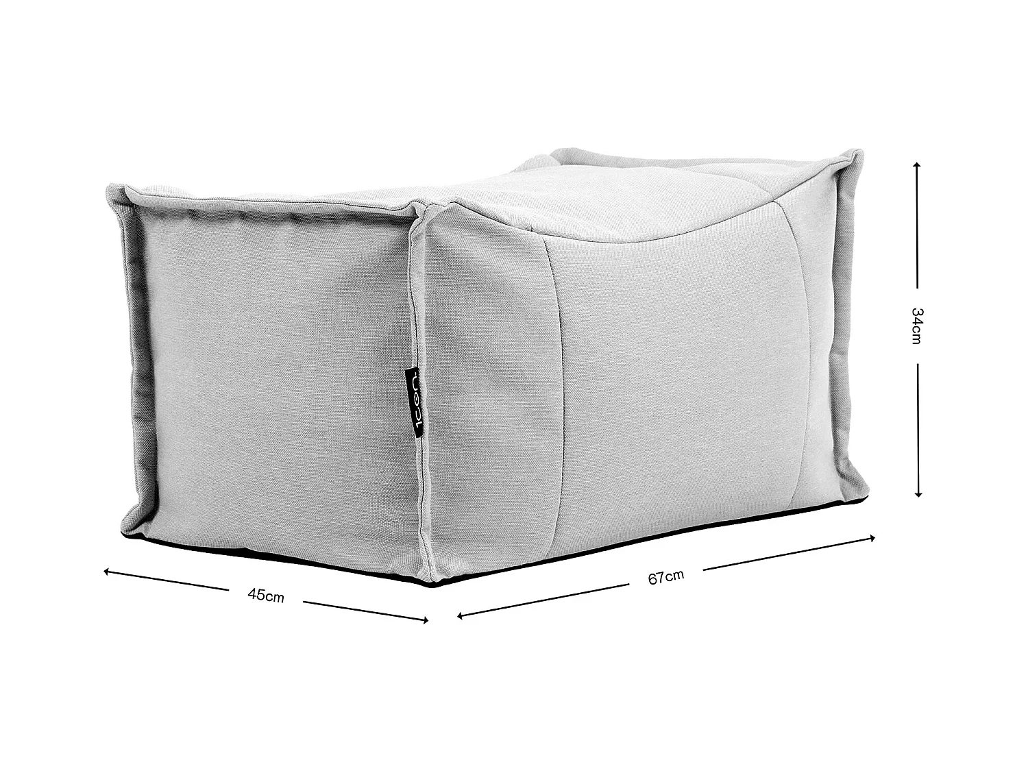 Pouf repose-pieds d'extérieur en oléfine toutes saisons beige - NOVA