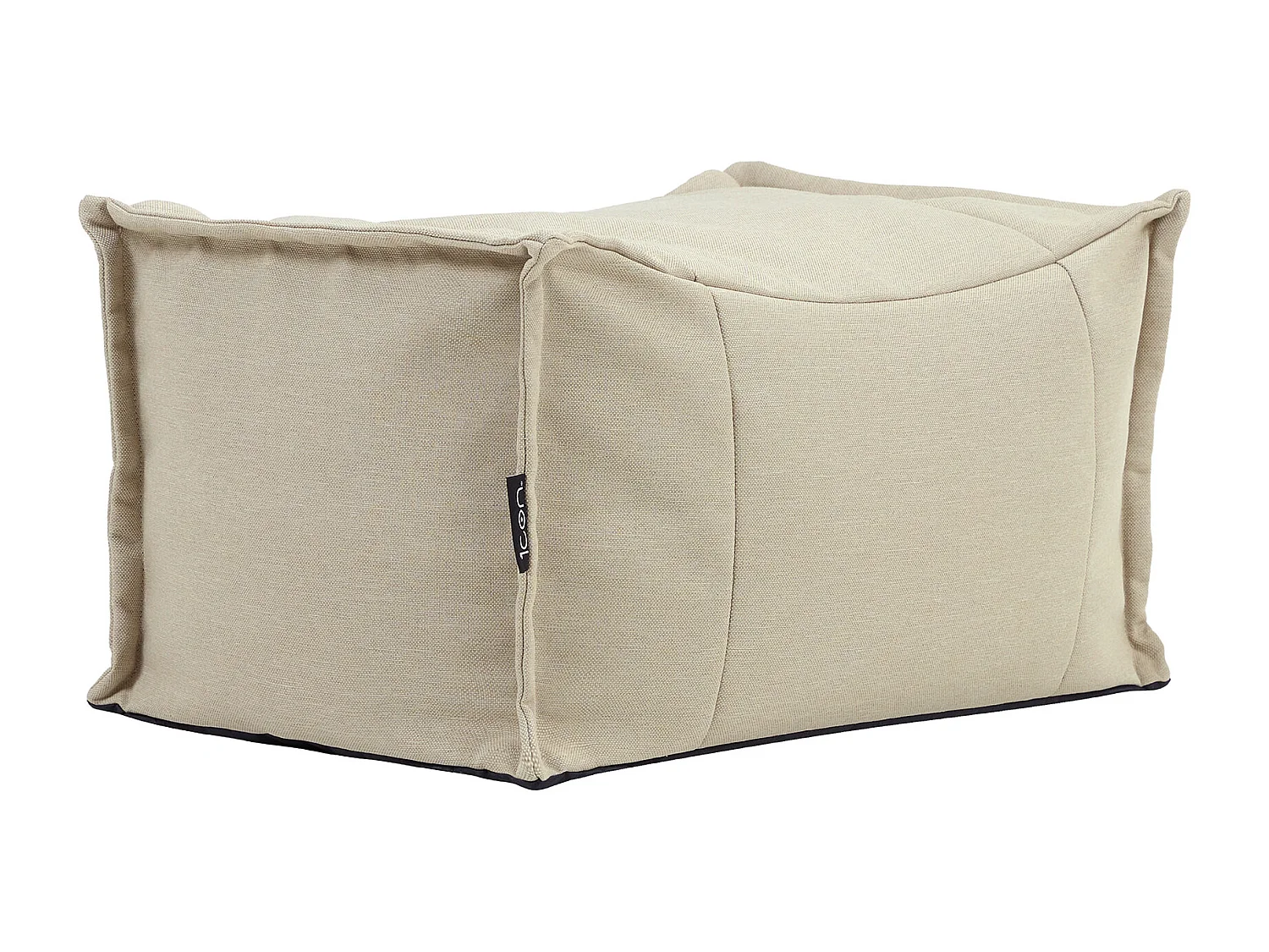 Pouf repose-pieds d'extérieur en oléfine toutes saisons beige - NOVA
