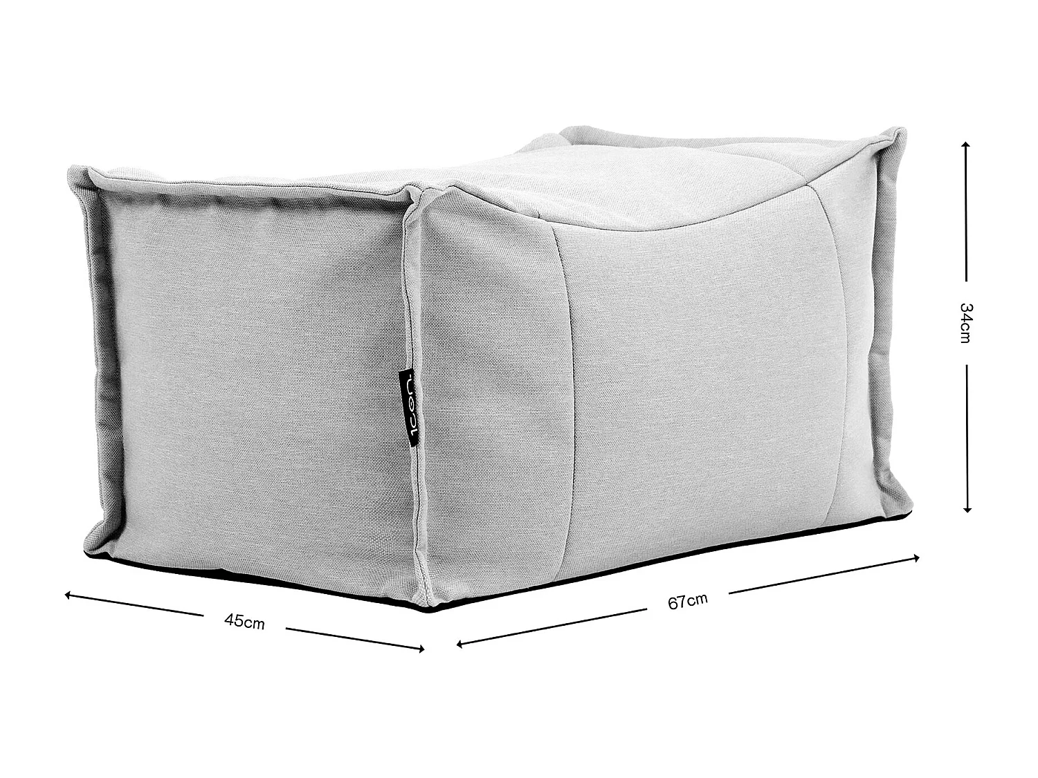 Pouf repose-pieds d'extérieur en oléfine toutes saisons beige - NOVA