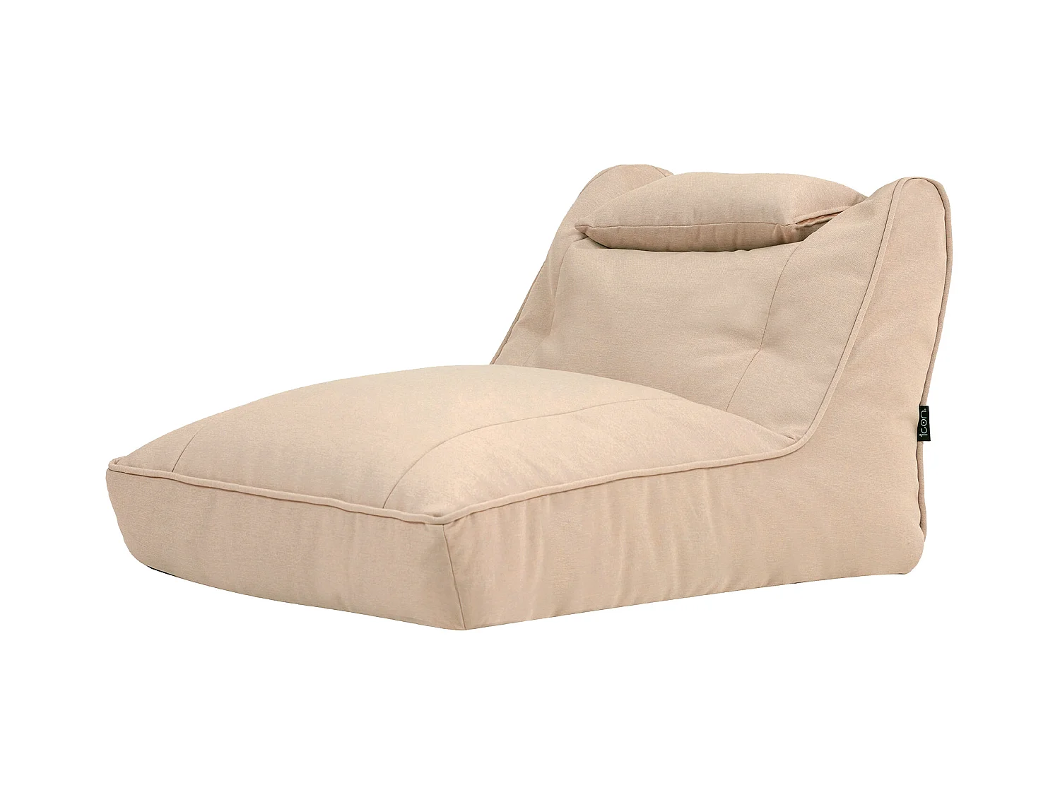 Pouf chauffeuse d'extérieur en oléfine toutes saisons beige - NOVA