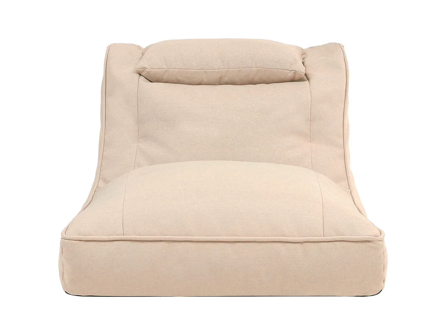 Pouf chauffeuse d'extérieur en oléfine toutes saisons beige - NOVA