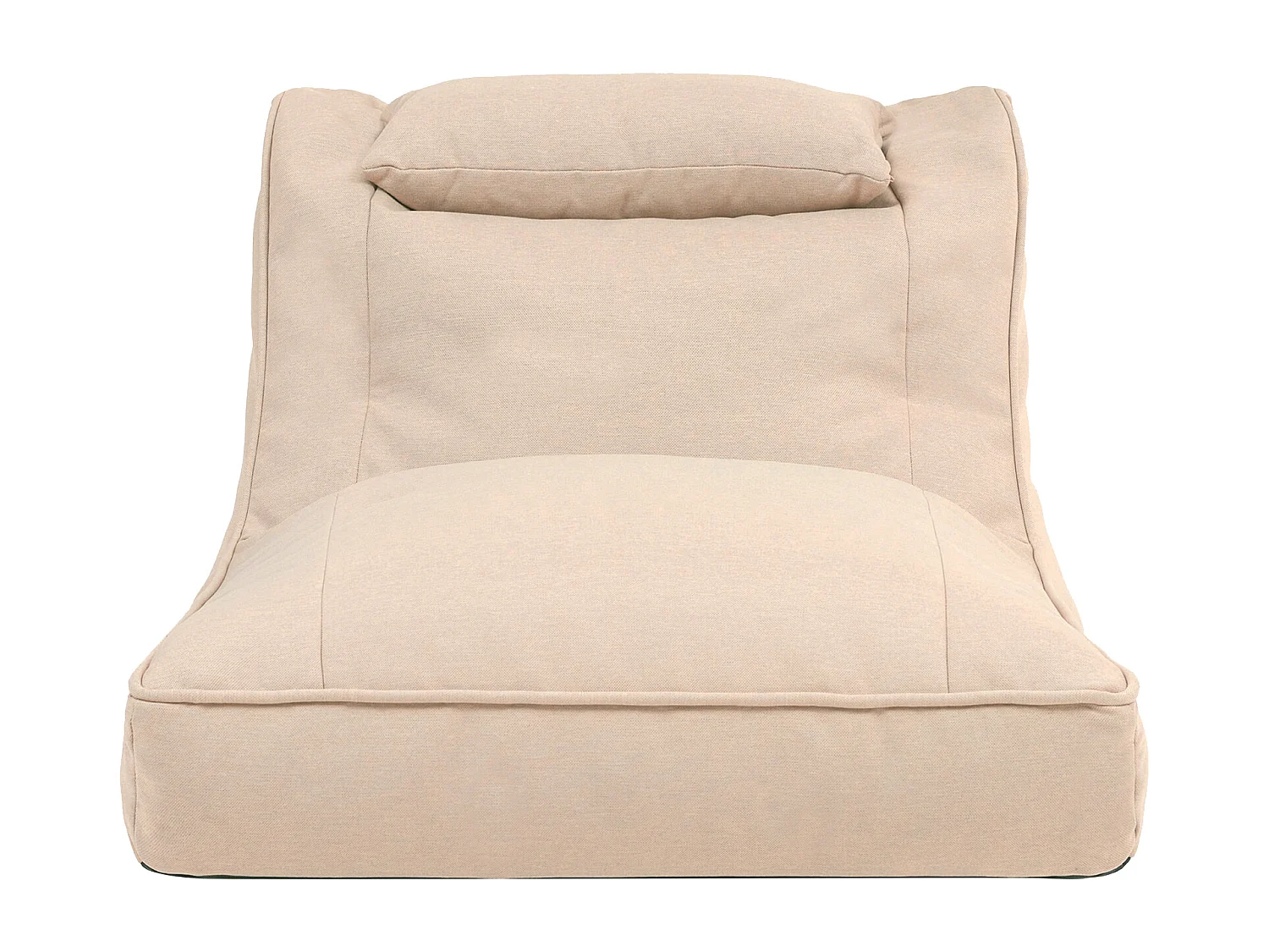 Pouf chauffeuse d'extérieur en oléfine toutes saisons beige - NOVA