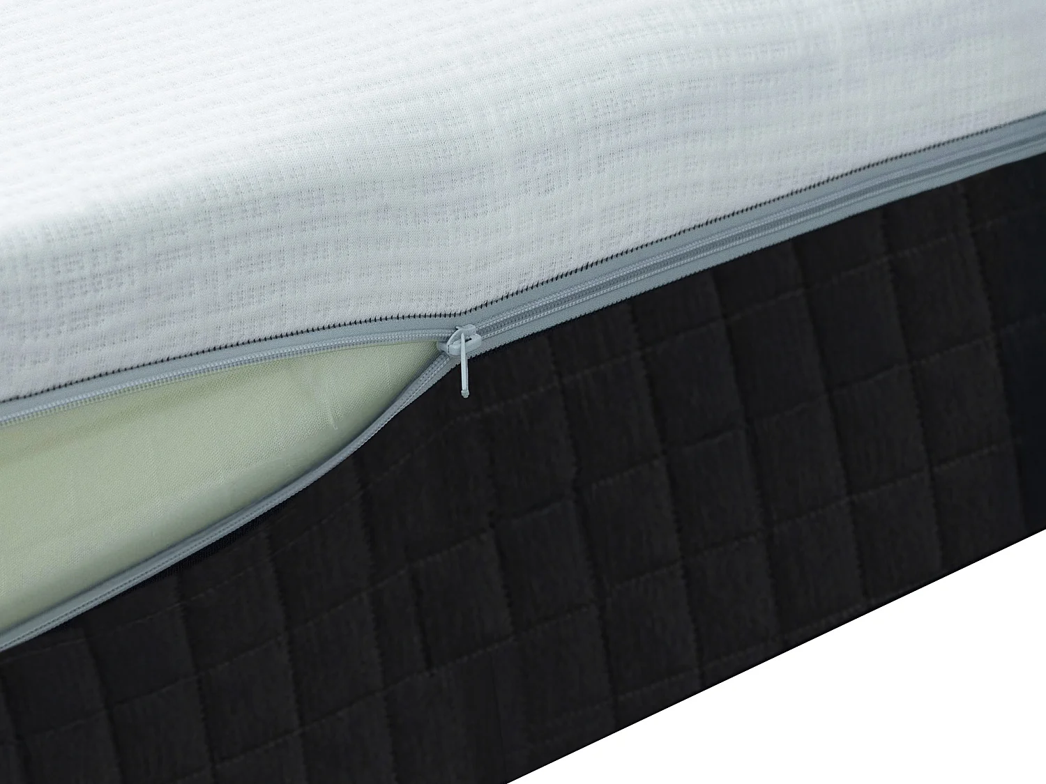 Ensemble 140 x 190 cm sommier coffre naturel clair + matelas hybride anti-feu ressorts ensachés 9 zones, mémoire de forme et latex ép.28cm - SLOMAS de YSMÉE