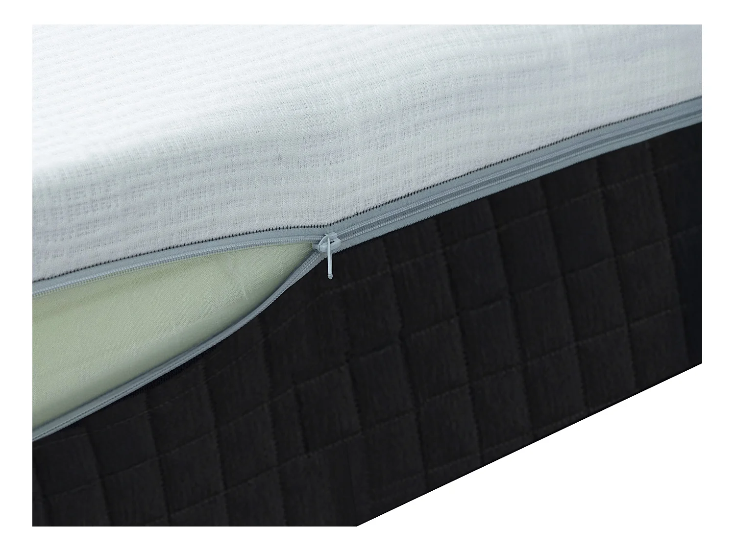 160 x 200 cm set med ljus naturlig sängram med förvaring + brandsäker hybridmadrass med 9-zons individuellt pocketsystem, memory foam och latex 28 cm tjock - SLOMAS från YSMÉE