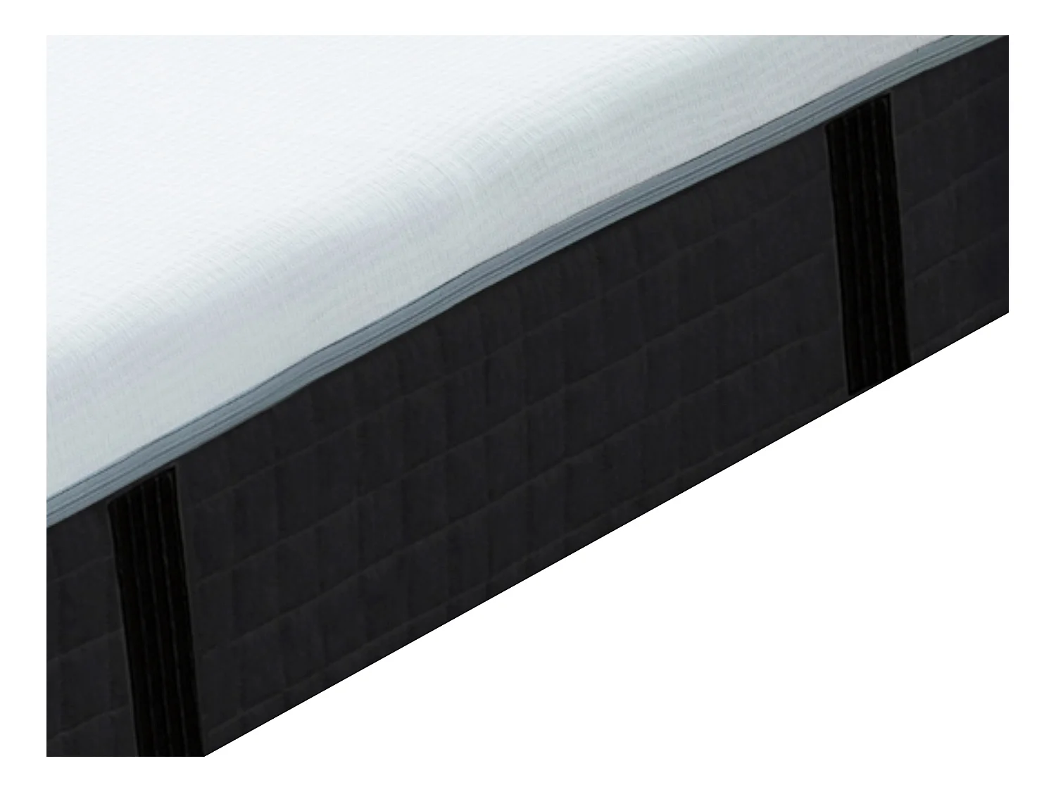 Ensemble 160 x 200 cm sommier coffre naturel clair + matelas hybride anti-feu ressorts ensachés 9 zones, mémoire de forme et latex ép.28cm - SLOMAS de YSMÉE