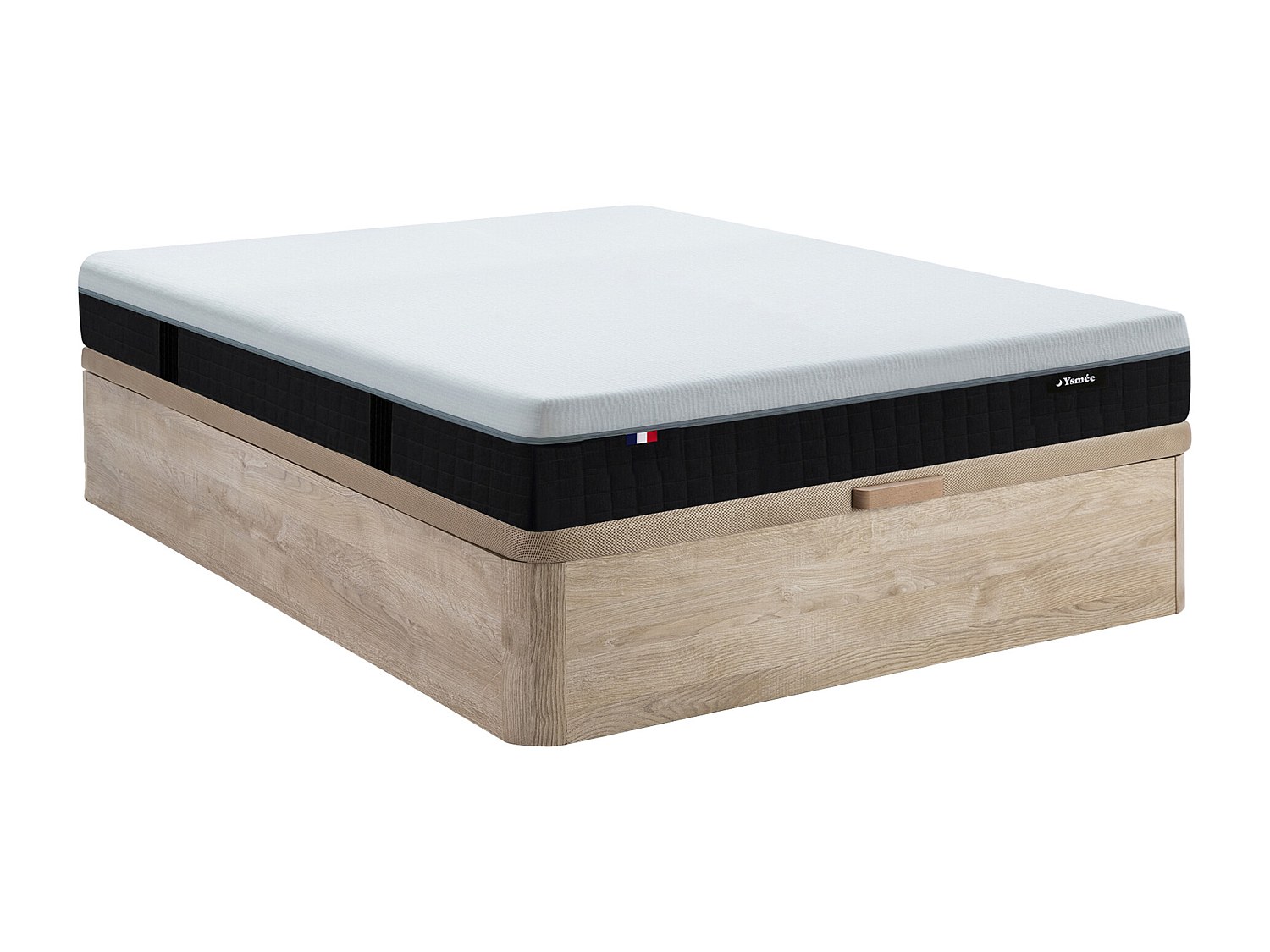 Set aus Bettgestell mit Bettkasten + Hybridmatratze feuerfest - 160 x 200 c günstig online kaufen