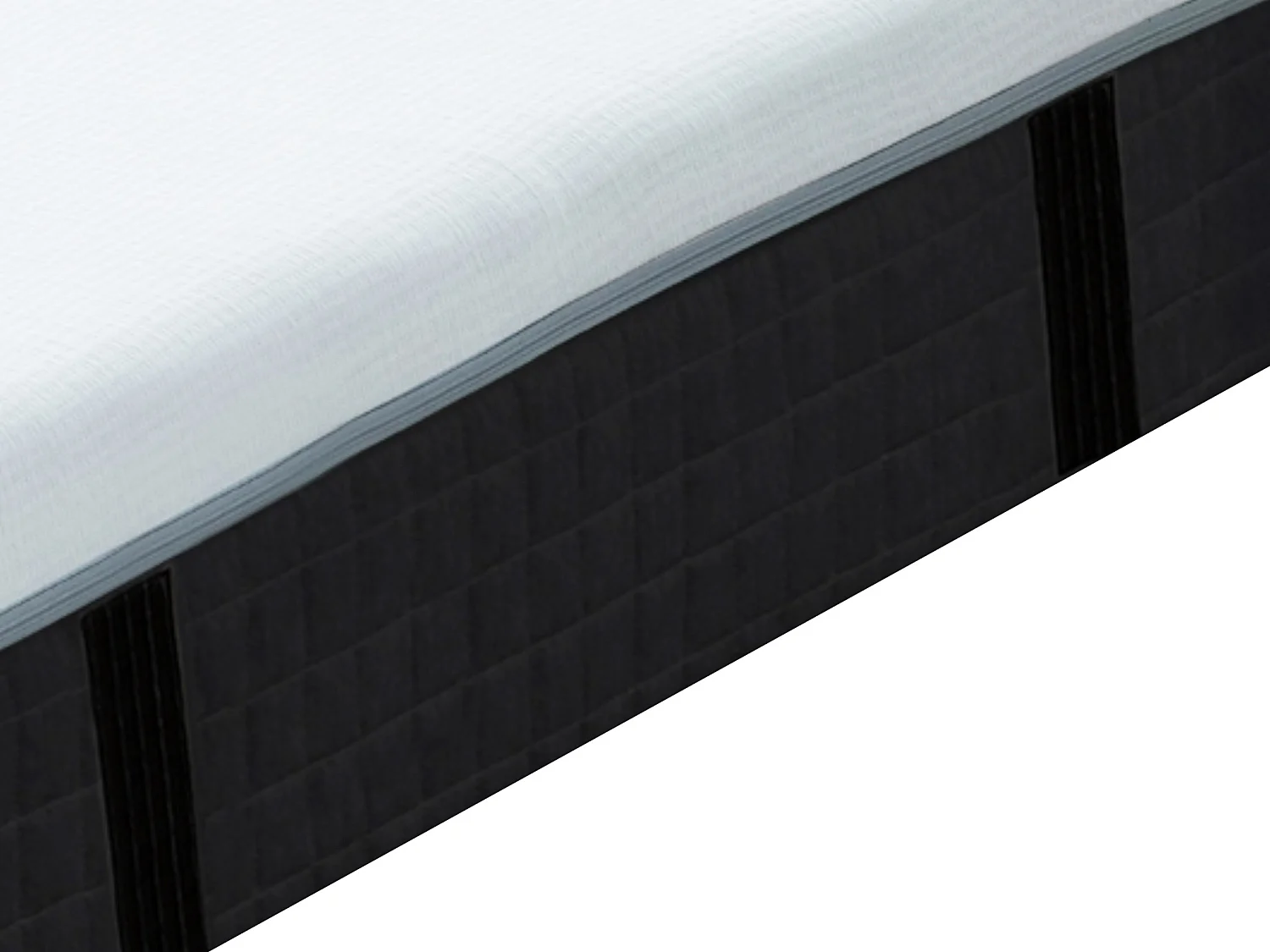 Ensemble 140 x 190 cm sommier coffre blanc + matelas hybride anti-feu ressorts ensachés 9 zones, mémoire de forme et latex ép.28cm - SLOMAS de YSMÉE