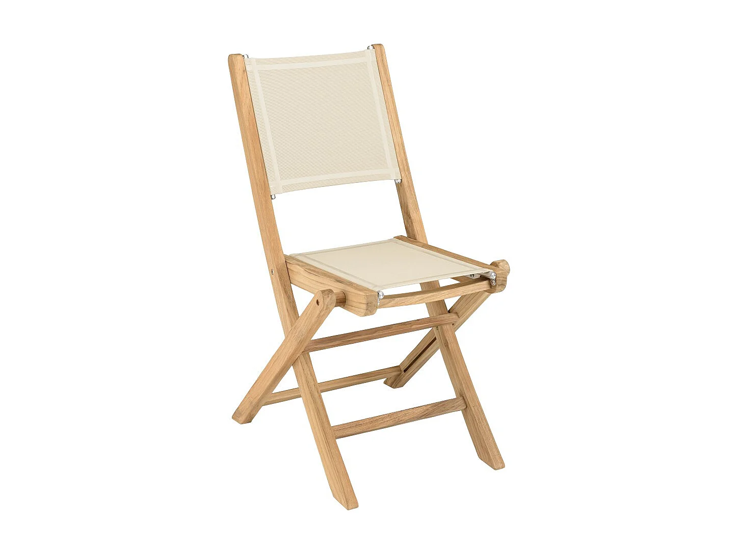 FUN - Ensemble de jardin en bois teck et textilène 10/12 personnes