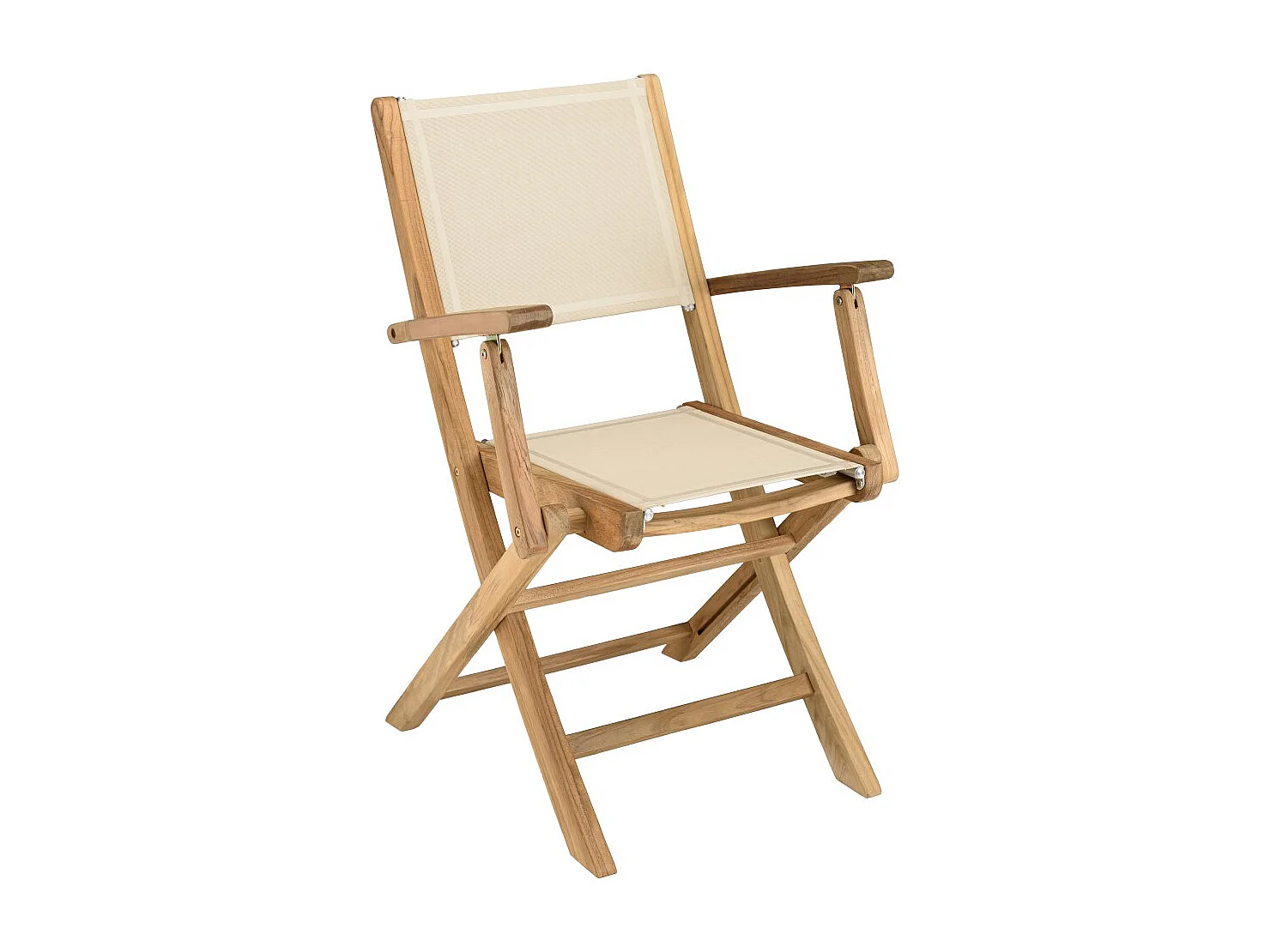 FUN - Ensemble de jardin en bois teck et textilène 10/12 personnes