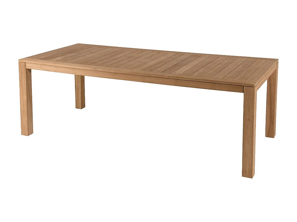 FUN - Ensemble de jardin en bois teck et textilène 8/10 personnes