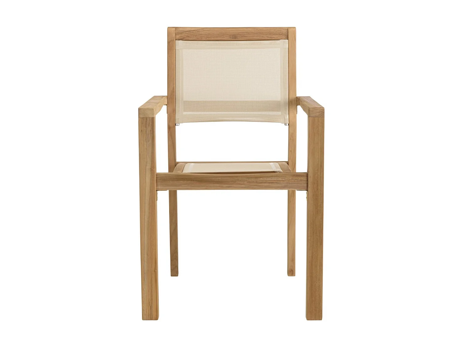 FUN - Ensemble de jardin en bois teck et textilène 10/12 personnes