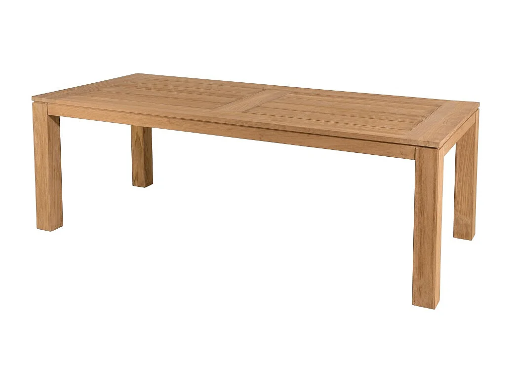 FUN - Ensemble de jardin en bois teck et textilène 8/10 personnes