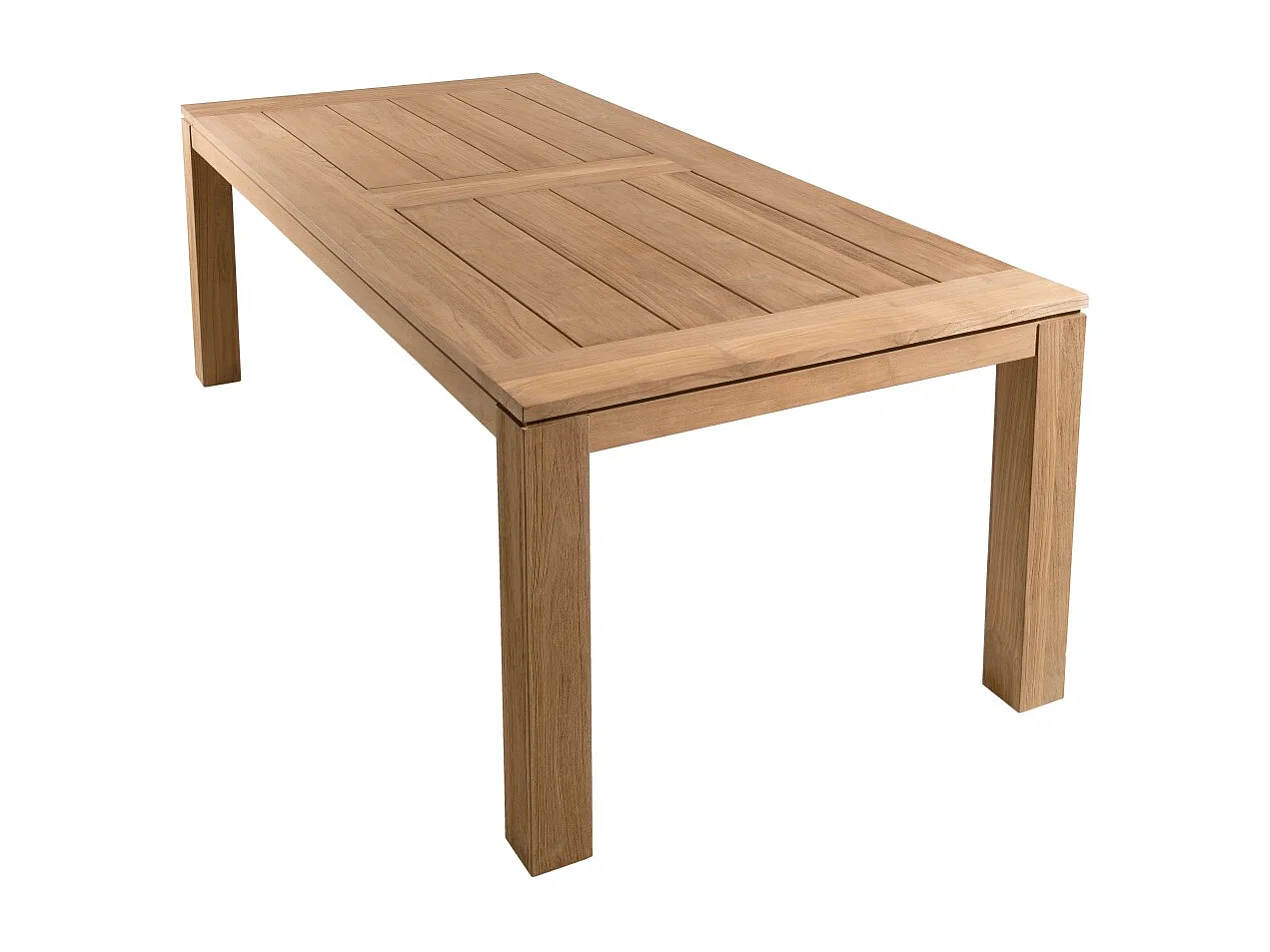 FUN - Ensemble de jardin en bois teck et textilène 8/10 personnes