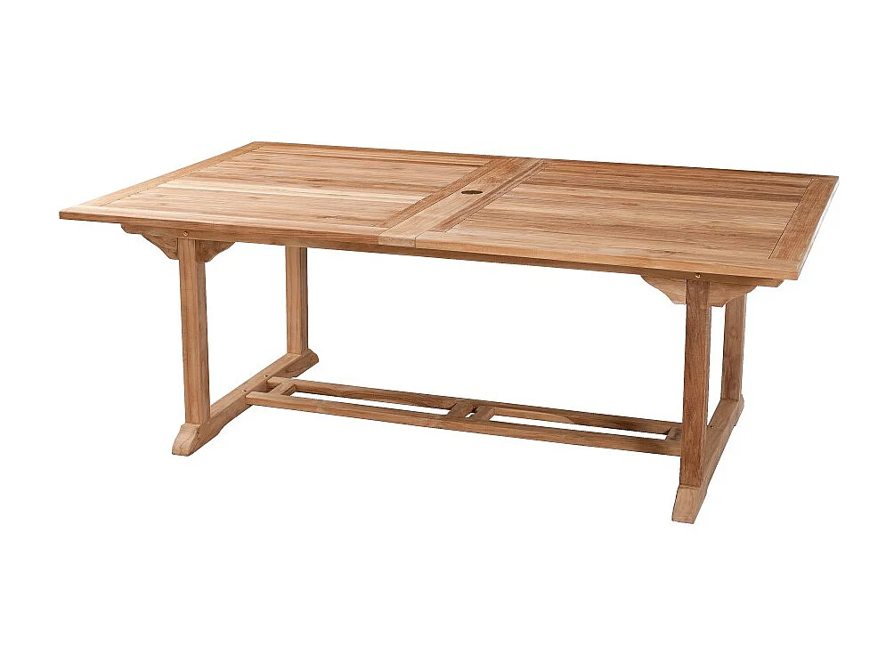 FUN - Ensemble de jardin en bois teck et textilène 10/12 personnes