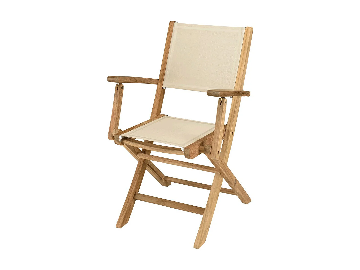 FUN - Ensemble de jardin en bois teck et textilène 10/12 personnes