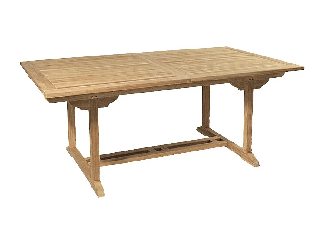 FUN - Ensemble de jardin en bois teck et textilène 8/10 personnes