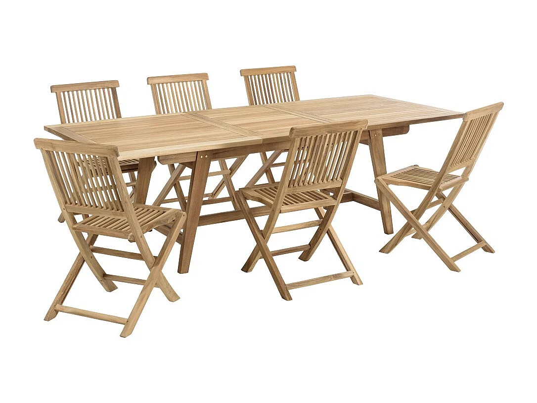 FUN - Salon de jardin en bois teck 8/10 personnes