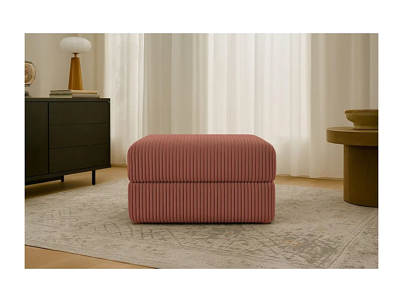 Pouf modulable et convertible - Velours côtelé XL - Terracotta