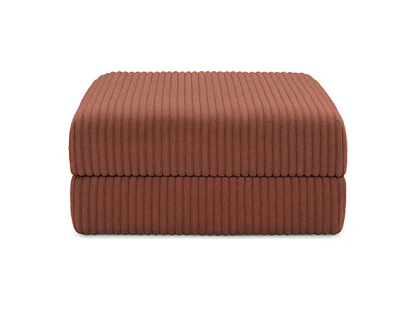 Pouf modulable et convertible - Velours côtelé XL - Terracotta